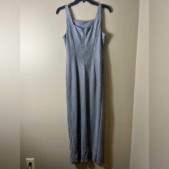Vintage Molly Malloy Elegant Sparkly Silver Evening Gown Made in USA 8 Stunning - Picture 2 of 12